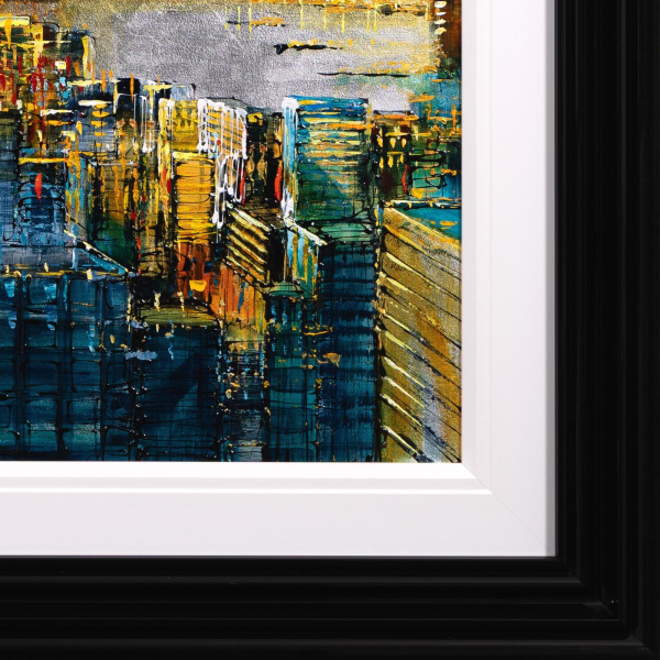 City of Light, New York by Simon Wright, original painting, detail