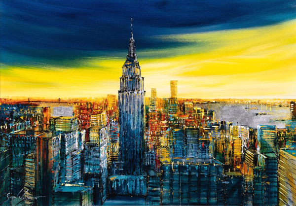 City of Light, New York by Simon Wright, original painting