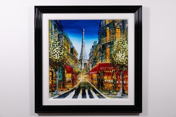 Paris Café Lights by Simon Wright, original painting