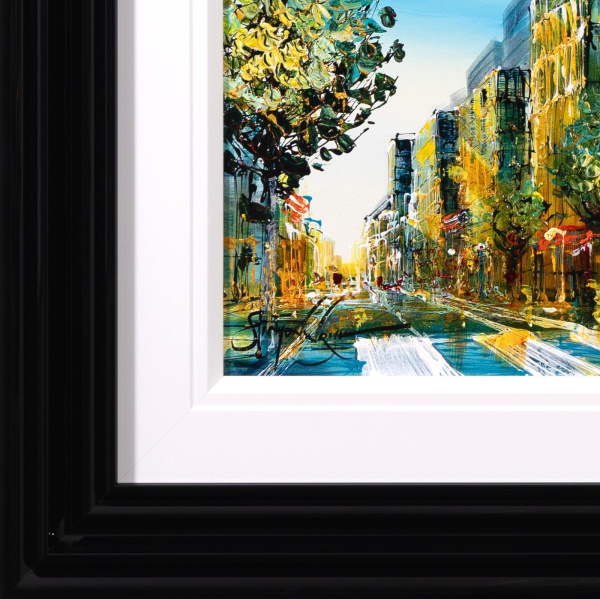 Midtown Glow by Simon Wright, original painting, detail