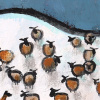 Still Out In The Cold! by David Alderman, original painting, detail