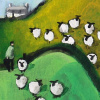 Two Tribes by David Alderman, original painting, detail