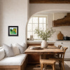 Two Tribes by David Alderman, original painting, in room