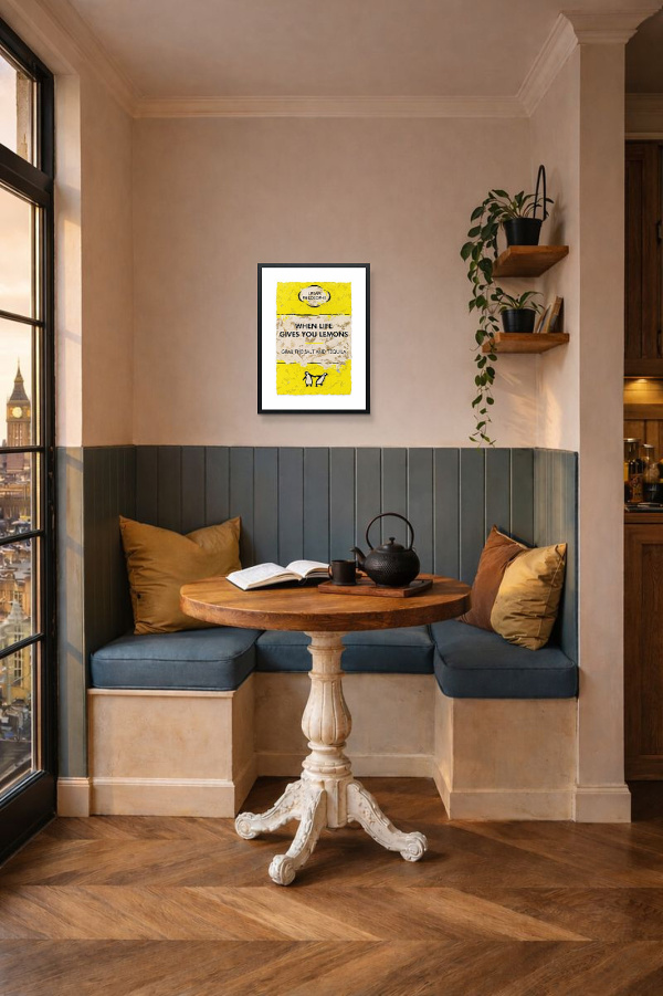 When Life Gives You Lemons by Hue Folk, limited edition print, in room