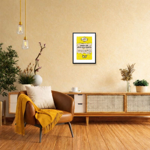 When Life Gives You Lemons by Hue Folk, limited edition print, in room