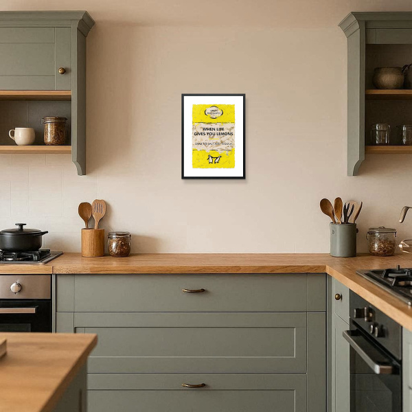 When Life Gives You Lemons by Hue Folk, limited edition print, in room