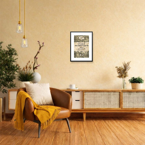 It’s Okay If You Don’t Like Me (Gold Leaf) by Hue Folk, limited edition print, in room