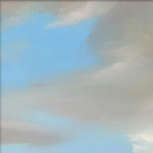 Blue Sky Breaks by Harry Brioche, original painting, detail