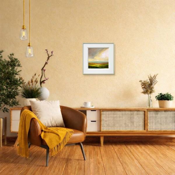 Gleaming Bright by Harry Brioche, original painting, in room