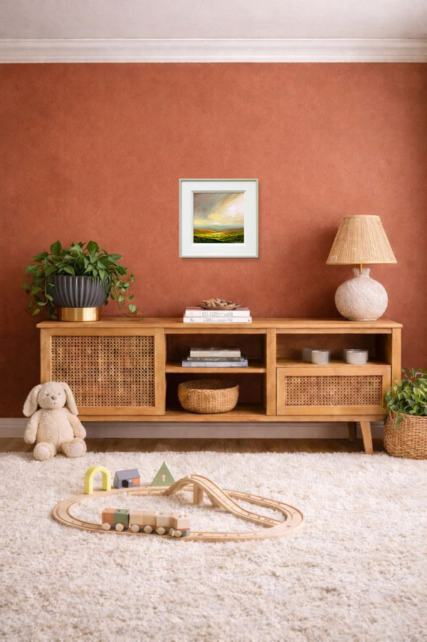 Gleaming Bright by Harry Brioche, original painting, in room