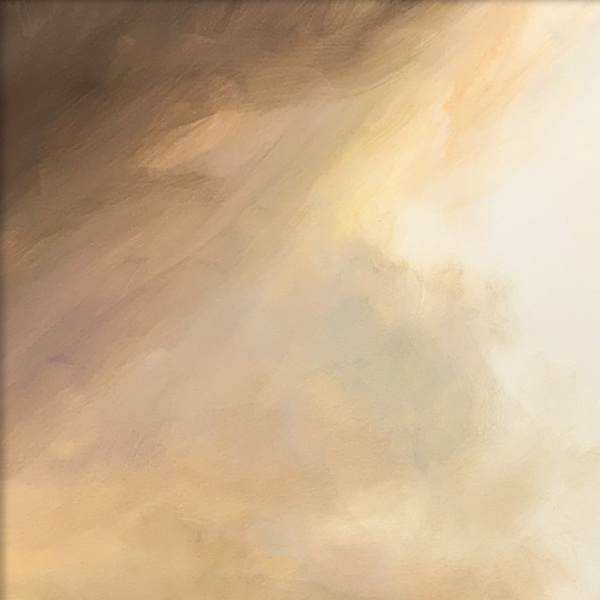 Illuminated Hills by Harry Brioche, original painting, detail