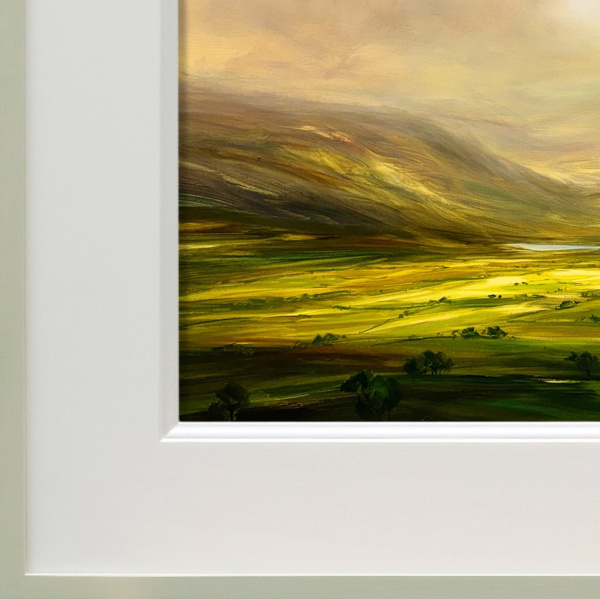 Illuminated Hills by Harry Brioche, original painting, detail