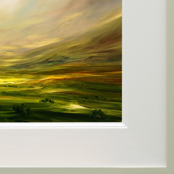 Illuminated Hills by Harry Brioche, original painting, detail