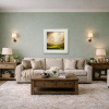 Illuminated Hills by Harry Brioche, original painting, in room