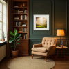 Illuminated Hills by Harry Brioche, original painting, in room