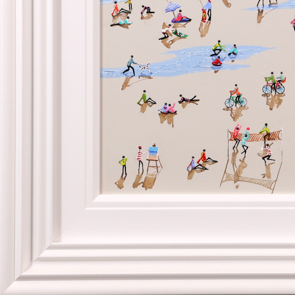 Beach Day Stories by Paola Cassais, original painting, detail