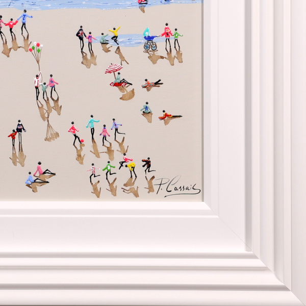 Beach Day Stories by Paola Cassais, original painting, detail