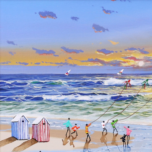 Summer Gathering by Paola Cassais, original painting, detail