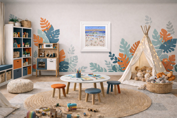 Summer Gathering by Paola Cassais, original painting, in room