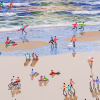 Sun, Sand & Company by Paola Cassais, original painting, detail