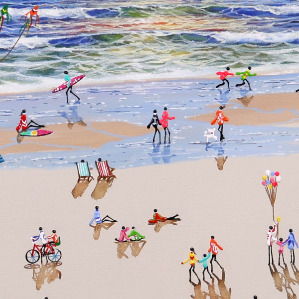 Sun, Sand & Company by Paola Cassais, original painting, detail