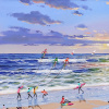 Sun, Sand & Company by Paola Cassais, original painting, detail