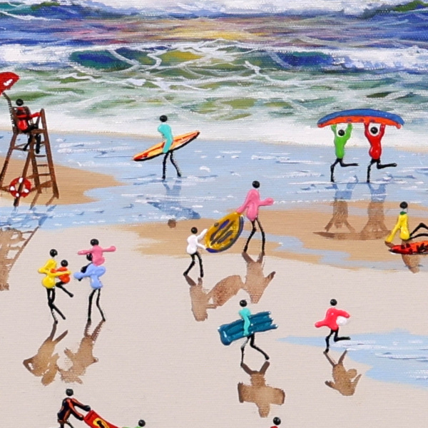 By the Water’s Edge by Paola Cassais, original painting, detail