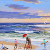 By the Water’s Edge by Paola Cassais, original painting, detail