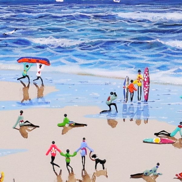Barefoot Afternoon by Paola Cassais, original painting, detail