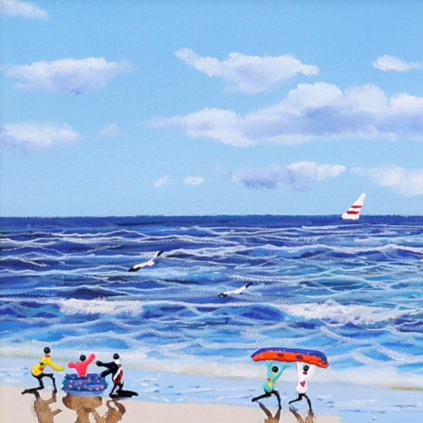 Barefoot Afternoon by Paola Cassais, original painting, detail