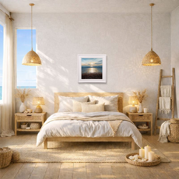 Along The Southern Shore by Ben Payne, original painting, in room