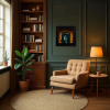 Checking In by Ben Payne, original painting, in room