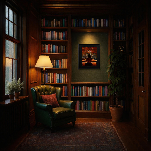 Left To Choose by Ben Payne, original painting, in room
