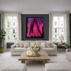 Pink Aurora by Ana Ortiz, original painting, in room