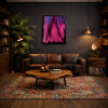 Pink Aurora by Ana Ortiz, original painting, in room
