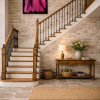 Pink Aurora by Ana Ortiz, original painting, in room
