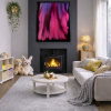 Pink Aurora by Ana Ortiz, original painting, in room