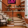 Pink Aurora by Ana Ortiz, original painting, in room