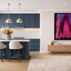 Pink Aurora by Ana Ortiz, original painting, in room
