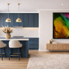 Halcyon Light Storm by Ana Ortiz, original painting, in room