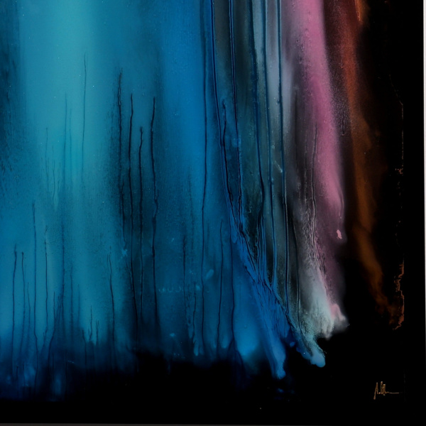 Aurora Waterfall by Ana Ortiz, original painting, detail