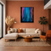 Aurora Waterfall by Ana Ortiz, original painting, in room