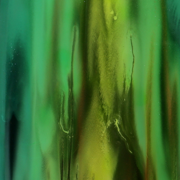 Green Aurora by Ana Ortiz, original painting, detail
