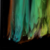 Green Aurora by Ana Ortiz, original painting, detail