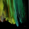 Green Aurora by Ana Ortiz, original painting, detail