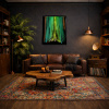 Green Aurora by Ana Ortiz, original painting, in room