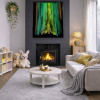 Green Aurora by Ana Ortiz, original painting, in room