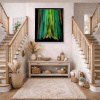 Green Aurora by Ana Ortiz, original painting, in room