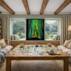 Green Aurora by Ana Ortiz, original painting, in room