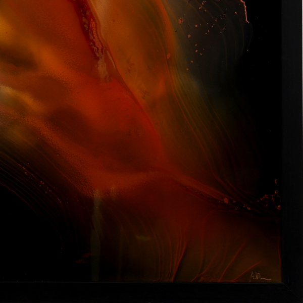 Lava Fall by Ana Ortiz, original painting, detail